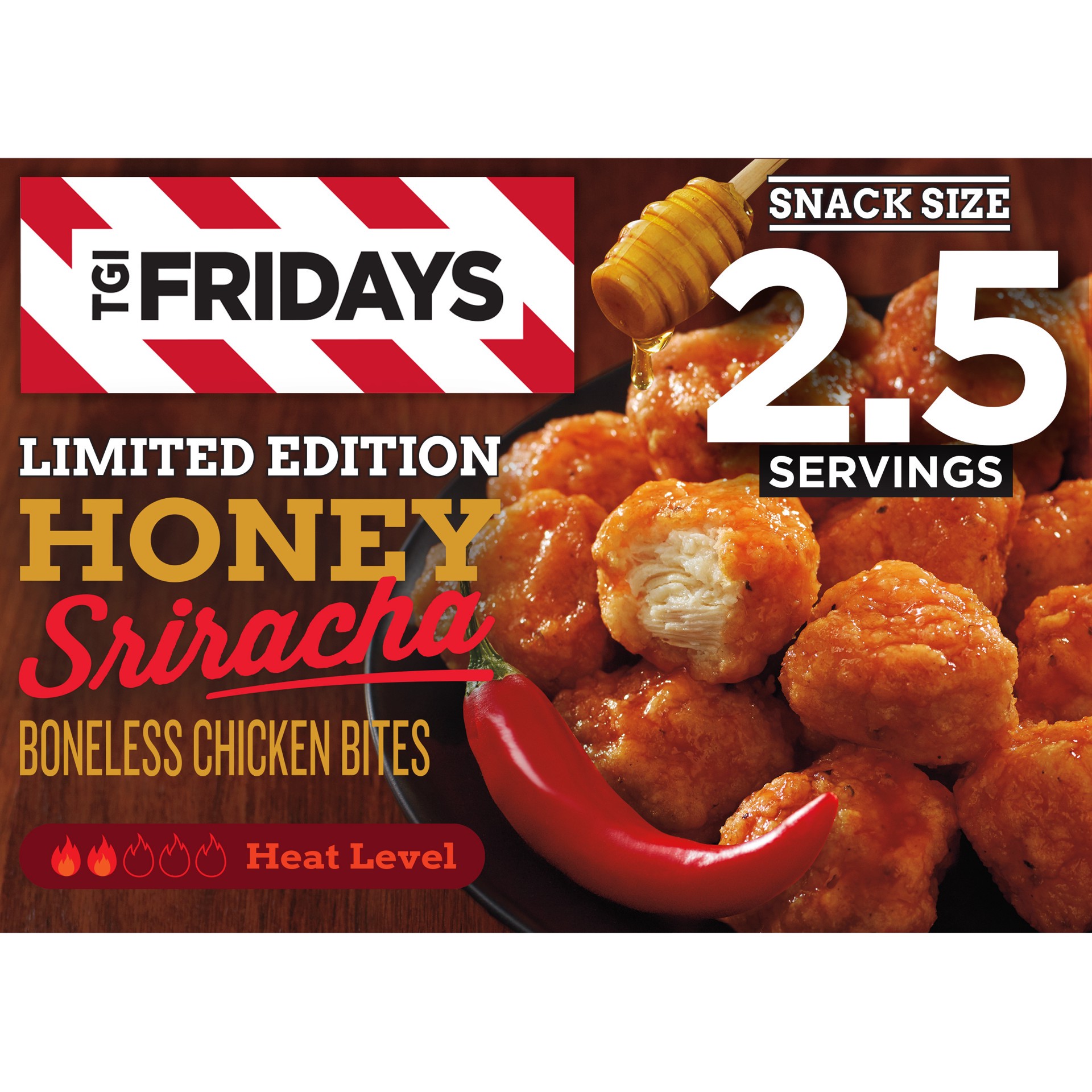 slide 1 of 13, T.G.I. Fridays TGI Fridays Frozen Appetizers Limited Edition Honey Sriracha Flavored Boneless Chicken Bites, 10 oz. Box, 10 oz