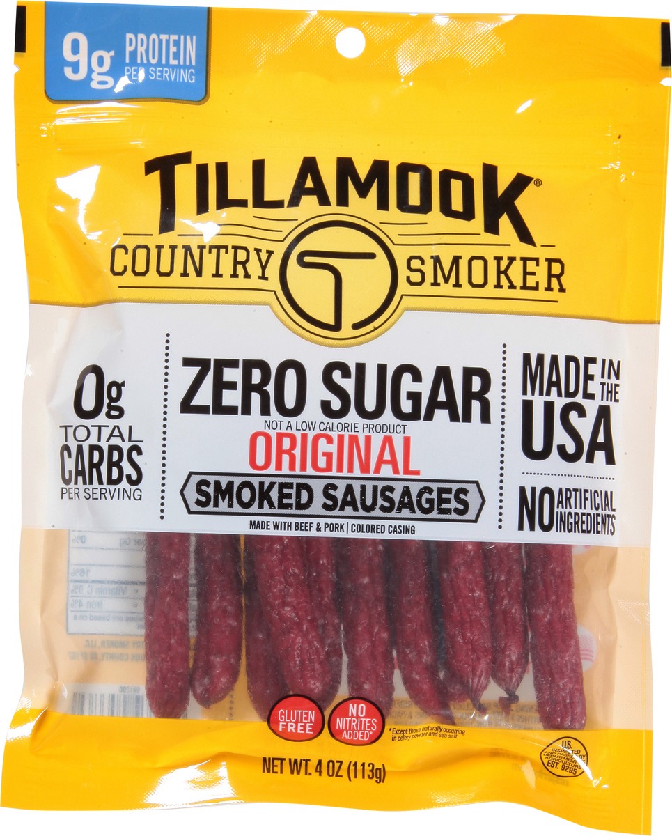 slide 7 of 9, Tillamook Country Smoker Zero Sugar Original Smoked Sausages 4 oz, 4 oz
