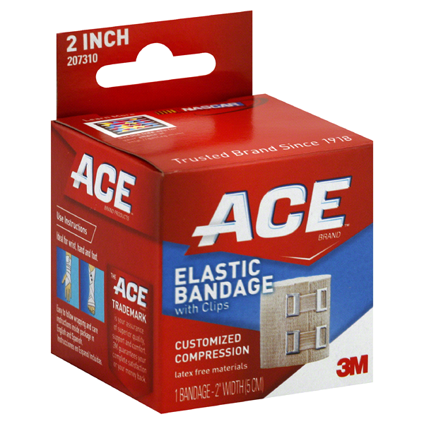 slide 1 of 1, Ace Elastic Bandage with Clips, 2 in