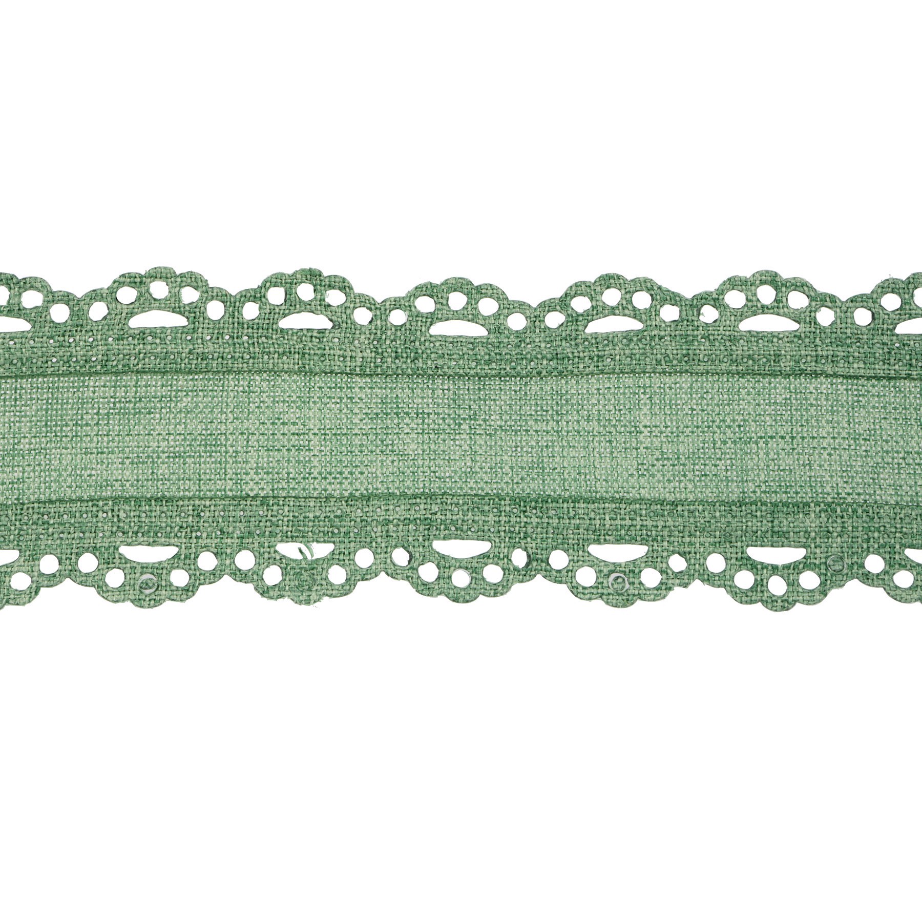 slide 3 of 3, 1.5" X 4yd. Lace Edge Linen Wired Ribbon By Celebrate It Classic, 1.5 in x 4 yd