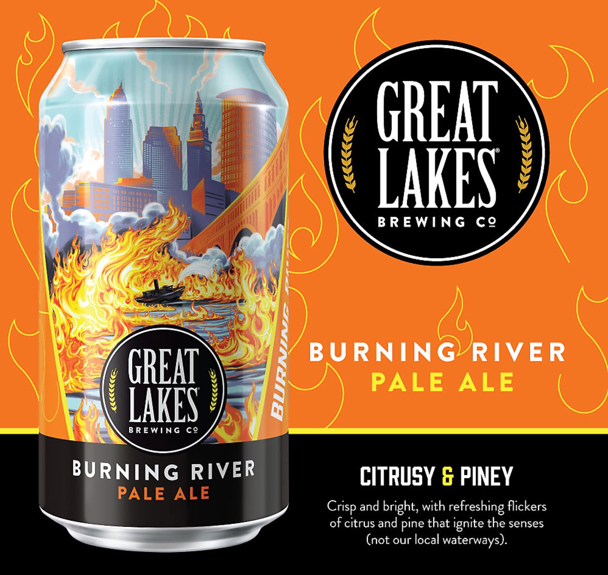 slide 5 of 5, Great Lakes Brewing Co. Beer, Pale Ale, Burning River, 6 Pack, 6 ct