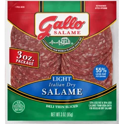 Gallo Salame Deli Thin Sliced Light Italian Dry Salami, 3 oz.