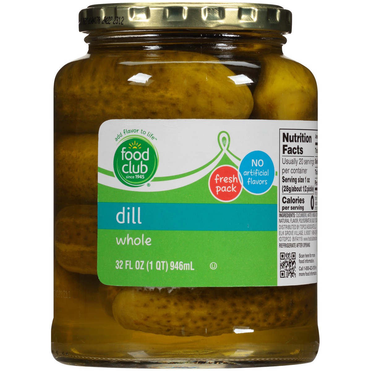 slide 10 of 10, Food Club Plain Dill Pickles, 32 fl oz