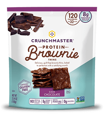 slide 1 of 1, Crunchmaster Dark Chocolate Protein Brownie Thins, 3.54 oz