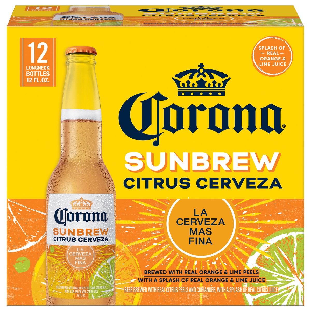 slide 1 of 8, Corona Sunbrew Citrus Cerveza Mexican Import Beer, 12 ct