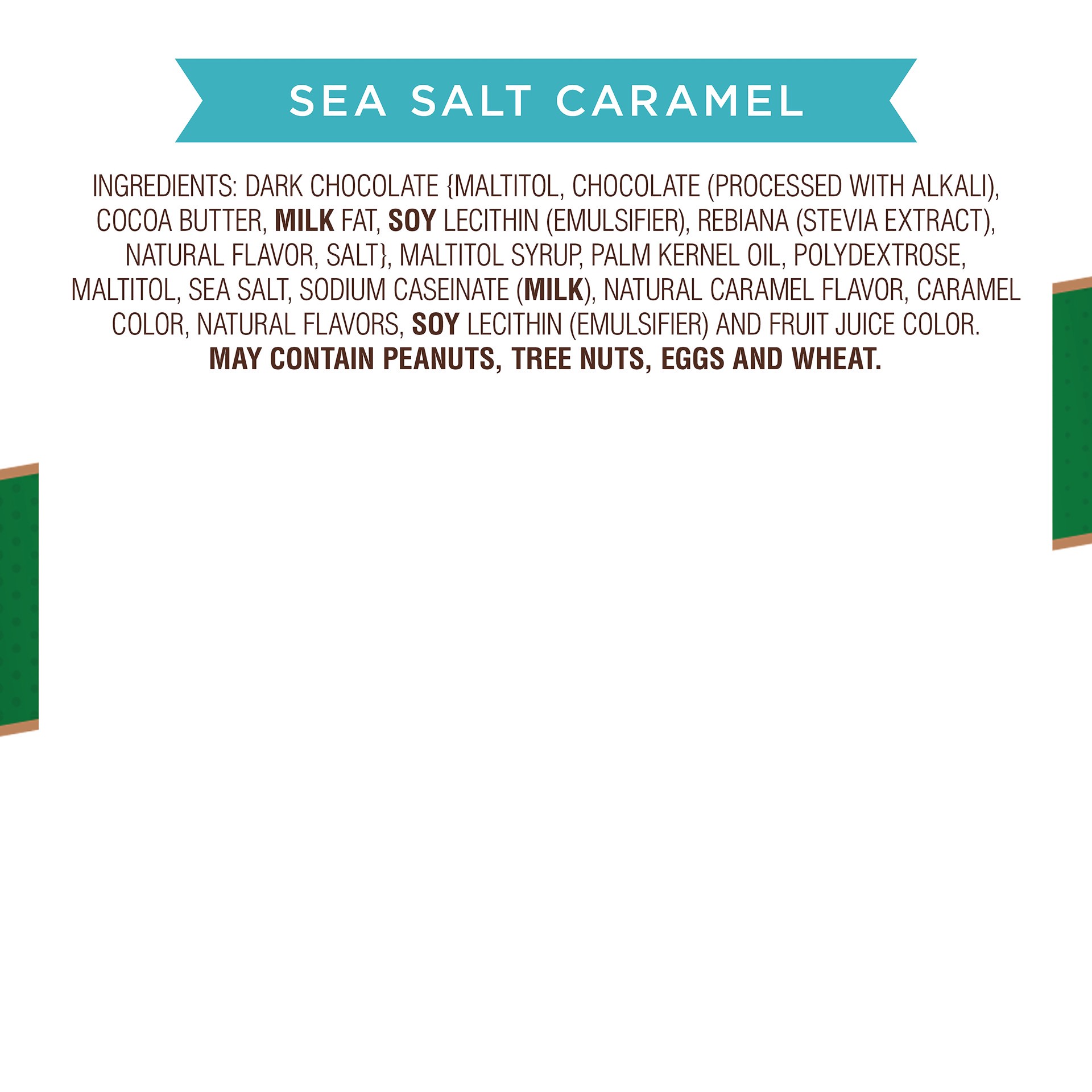 slide 2 of 3, RUSSELL STOVER Sugar Free Sea Salt Caramel Dark Chocolate Candy Bar, 3 oz., 3 oz
