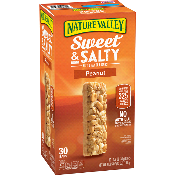 slide 1 of 5, Nature Valley Sweet and Salty Nut Peanut Granola Bars, 30 Bars, 37 oz