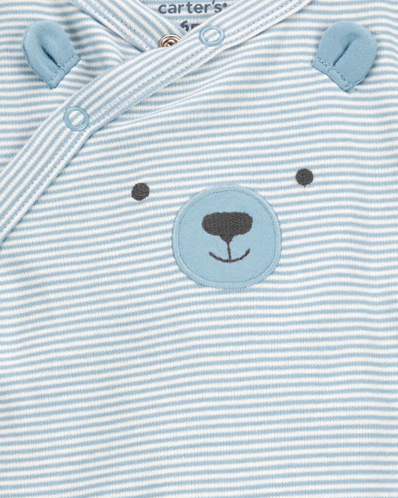 slide 2 of 2, Carter's Baby Bear Snap-Up Cotton Sleep & Play Pajamas Blue 3M, 1 ct