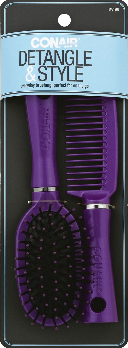 slide 4 of 6, Conair Hair Brush And Comb Set, Detangle & Style, 1 ct