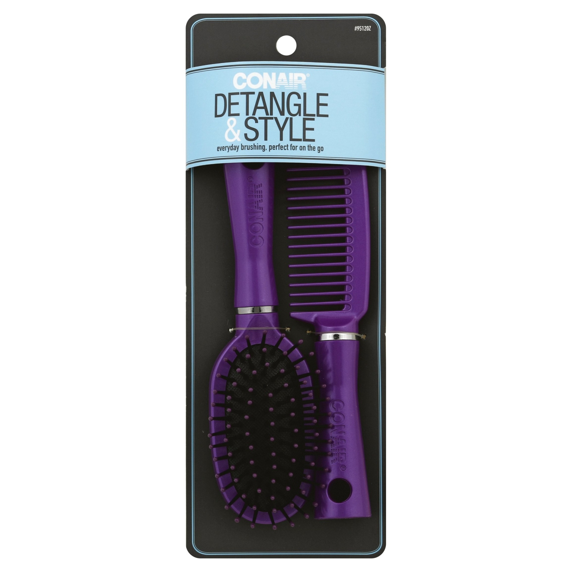 Conair Mid Size Cushion Brush & Comb Set 1 ct Shipt