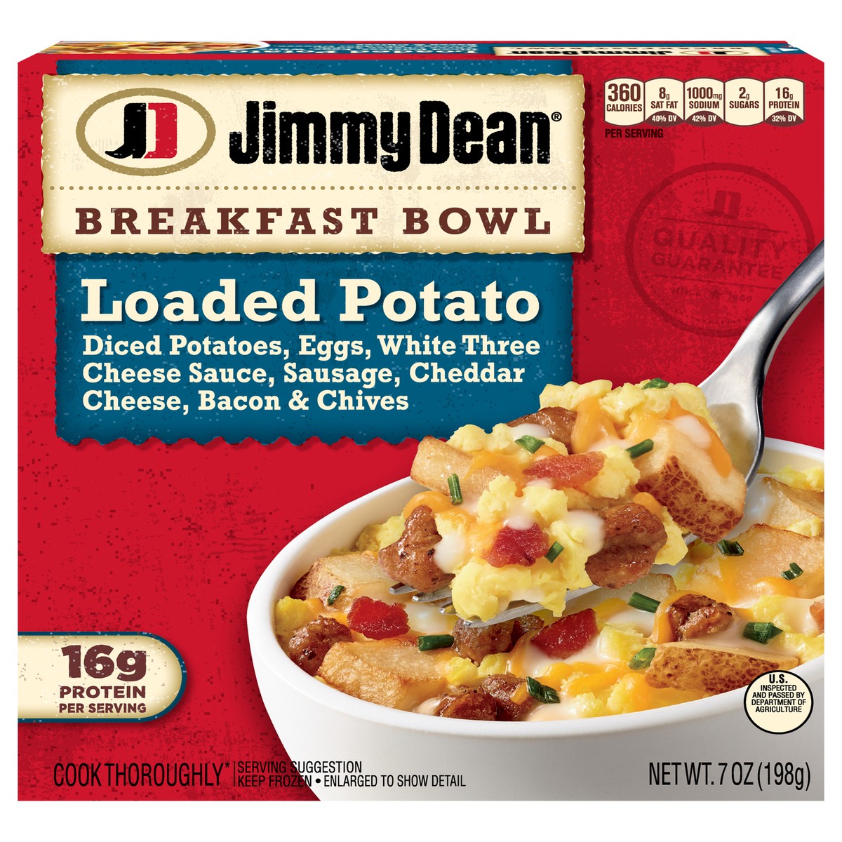 slide 1 of 6, Jimmy Dean Breakfast Bowl, Loaded Potato, Frozen, 7 oz Bowl, 7 oz