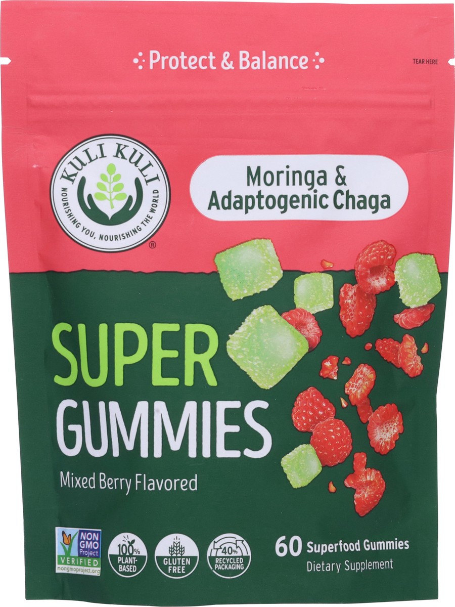 slide 5 of 9, Kuli Kuli Moringa & Adaptogenic Chaga Mixed Berry Flavored Super Gummies 60 Gummies, 60 ct