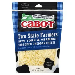 Cabot Creamery Two State Farmers' Shredded Cheddar Cheese 8 oz