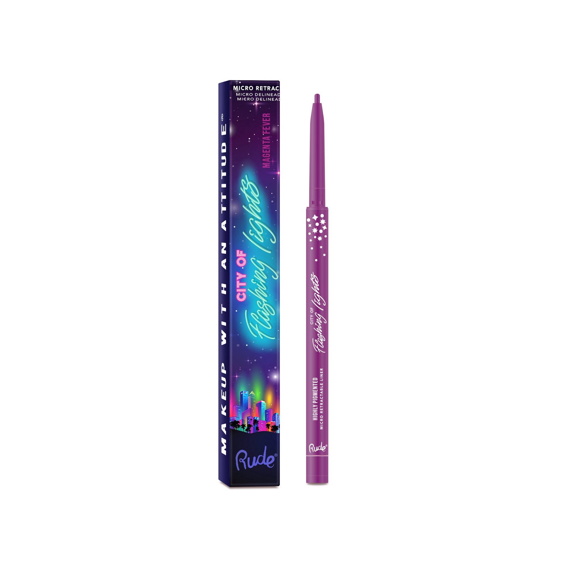 slide 1 of 1, Rude Cosmetics Eyeliner City Of Flashing Lights - Magenta, 1 ct