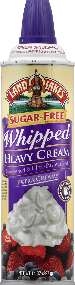 slide 2 of 2, Land O'Lakes Sugar-Free Whipped Heavy Cream Sweetened & Ultra-Pasteurized 13 oz, 14 oz