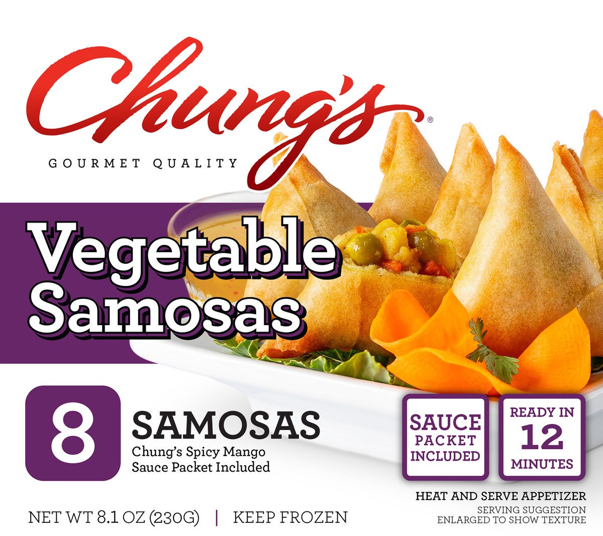 slide 7 of 12, Chung's Vegetable Samosas, 8.1 oz