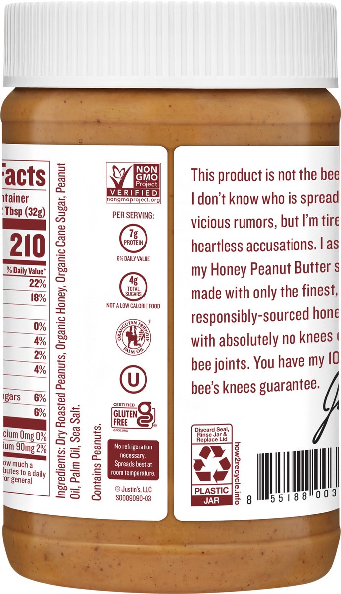 slide 6 of 10, Justin's Honey Peanut Butter- 16 oz, 16 oz