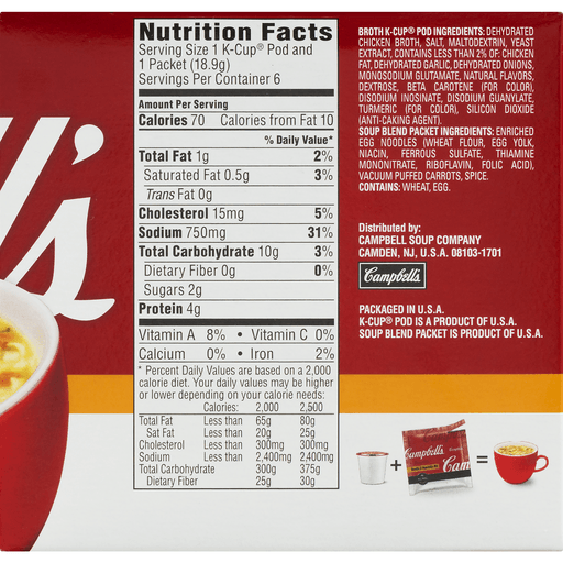 slide 6 of 9, Campbell's Keurig Fresh-Brewed Soup Homestyle Chicken Broth & Noodle Soup Mix, 6 ct