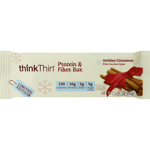 slide 1 of 1, thinkThin Think Thin Bar, High Protein, Holiday Cinnamon, 1.41 oz