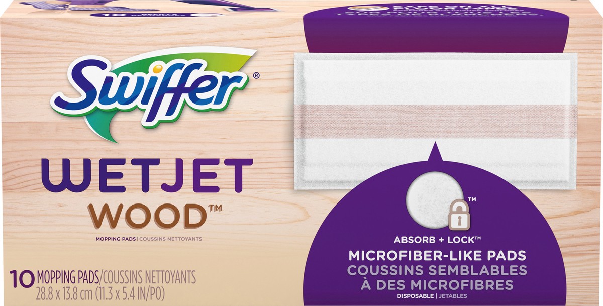 slide 1 of 1, Swiffer WetJet Wood Sweeping Cloth Refills, 10 count, 10 ct