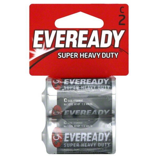 slide 1 of 2, Eveready Super Heavy Duty C-Battery, 2 ct