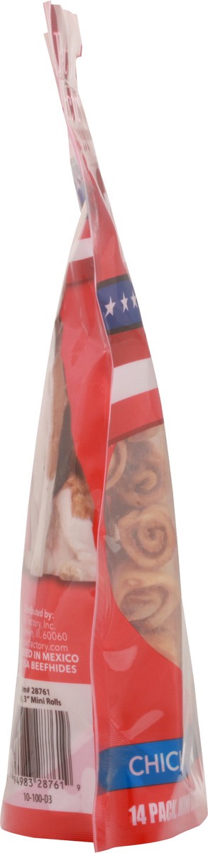 slide 3 of 9, Pet Factory 14 Pack American Beefhide Chicken Flavored Mini Rolls 14 ea Pouch, 14 ct