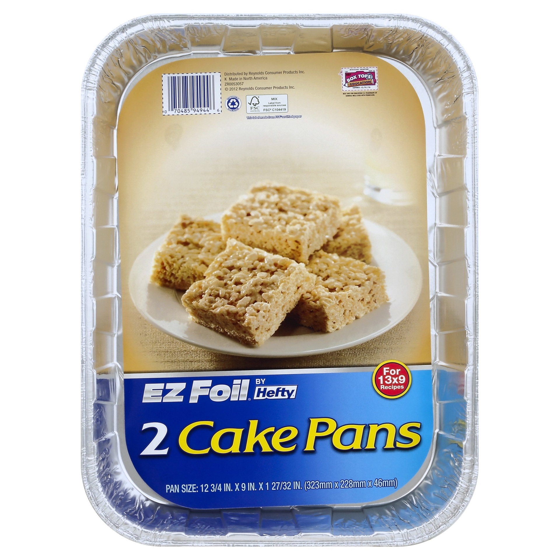 slide 1 of 1, EZ Foil Hefty EZ Foil EZ Elegance Cake Pans - 12 3/4 in x 9 in x 1 27/32 in - 2 CT, 3/4 in