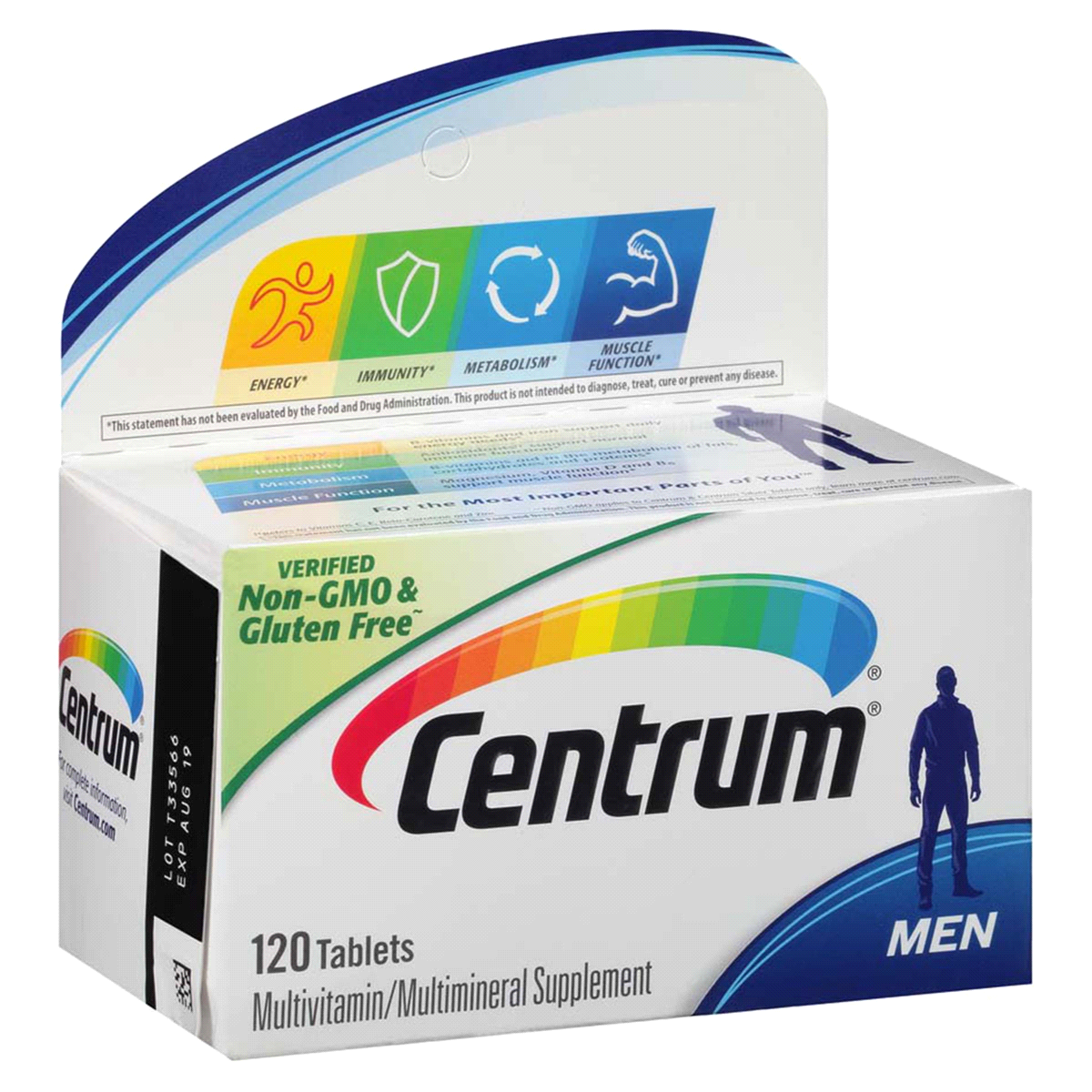 slide 3 of 3, Centrum Men Multivitamin/Multimineral Dietary Supplement Tablets, 120 ct