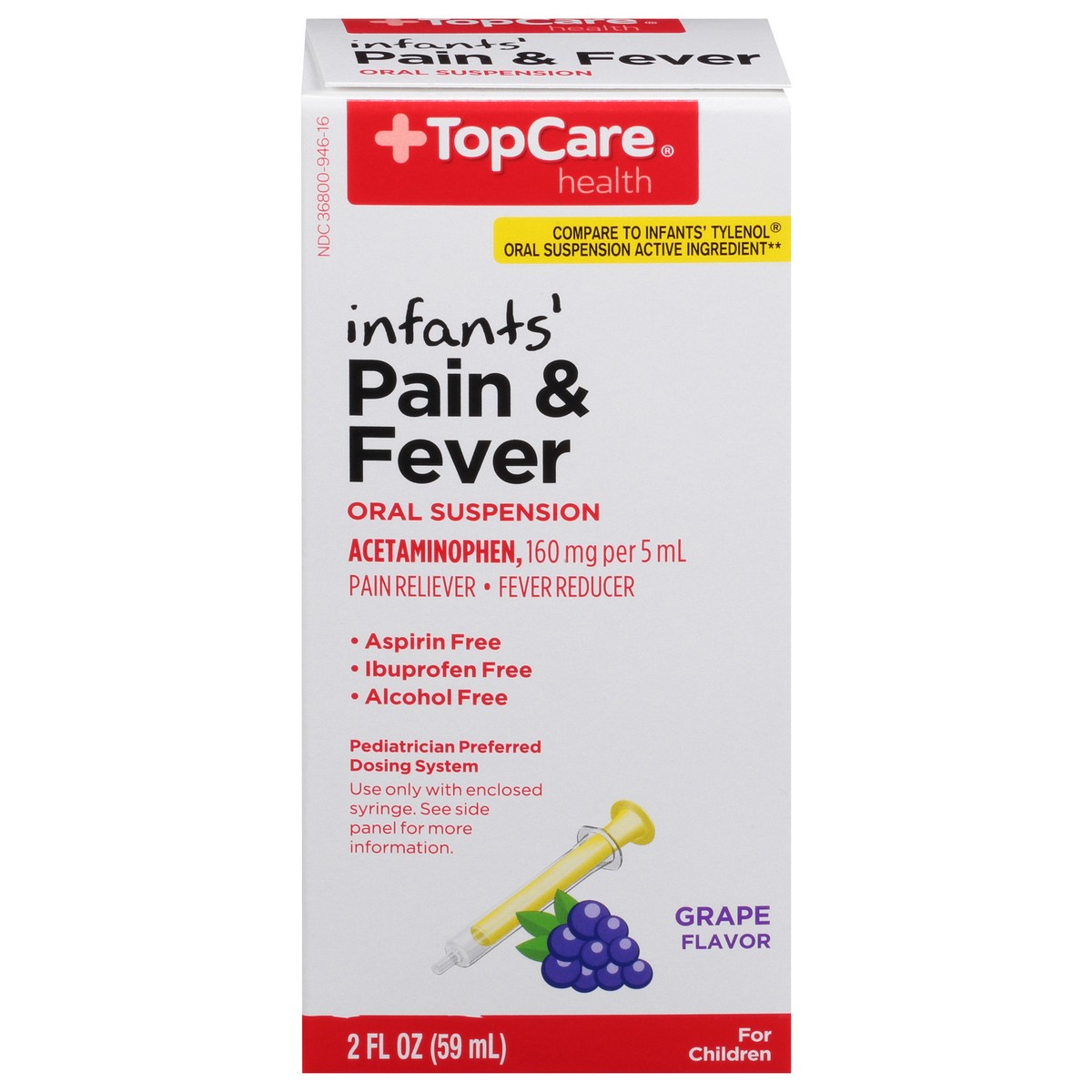 slide 1 of 10, Topcare Infant Pain And Fever Grape, 2 oz