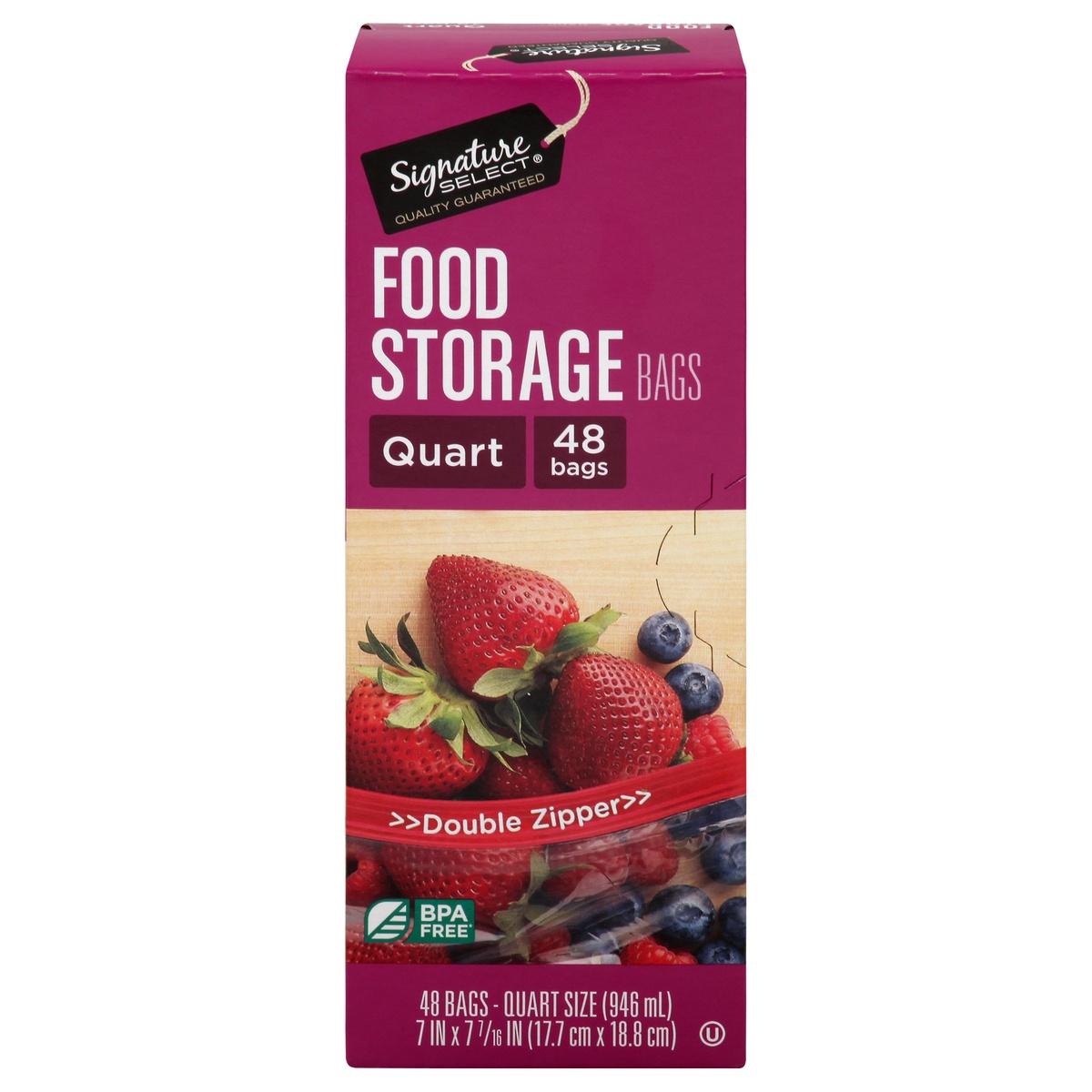 slide 1 of 9, Signature Select Food Storage Bags 48 ea, 