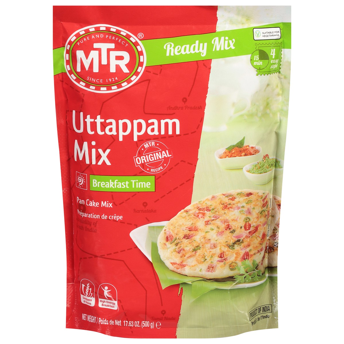 slide 1 of 13, Mtr Uttappam Mix 17.63 oz, 17.8