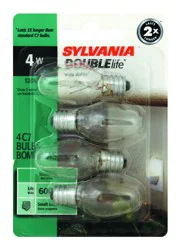 Sylvania Double Life Clear Small Base 4 Watt Indoor Light Bulbs