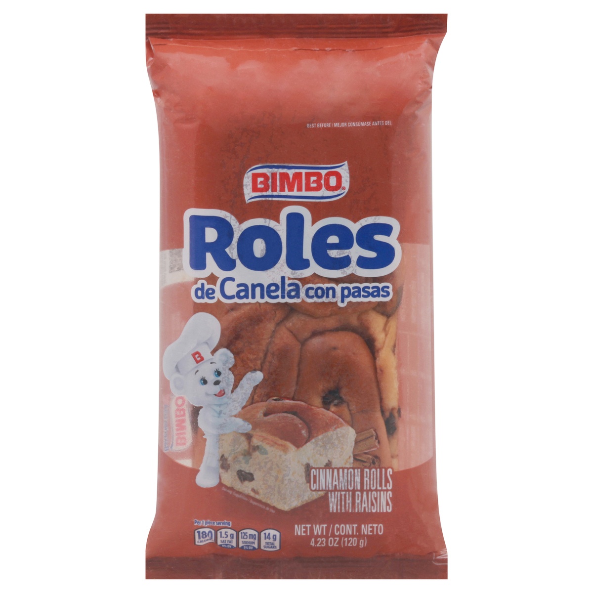 slide 1 of 1, Bimbo With Raisins Cinnamon Rolls 4.23 oz, 4.23 oz
