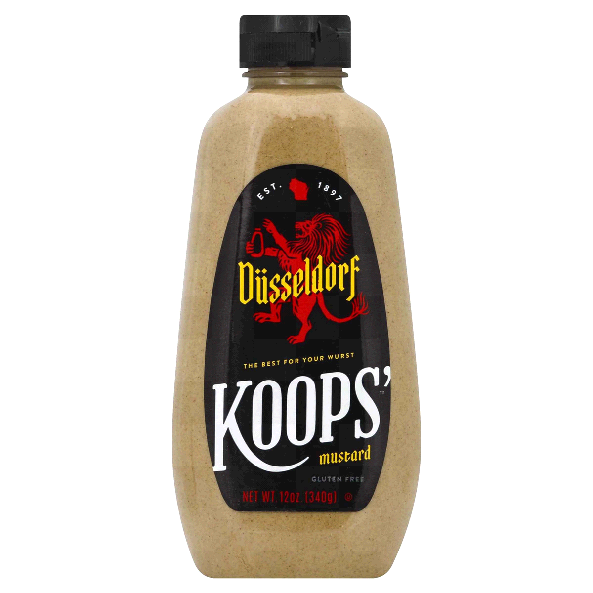 slide 1 of 1, Koops' Mustard Dusseldorf Bratwurst Mustard, 12 oz