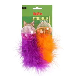 Hy-Vee Lattice Ball With Feather Cat Toy, Color Varies, 1 ct