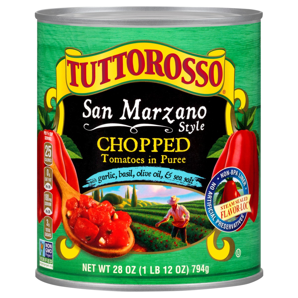 slide 2 of 9, Tuttorosso San Marzano Chopped Garlic Basil Tomatoes, 28 oz