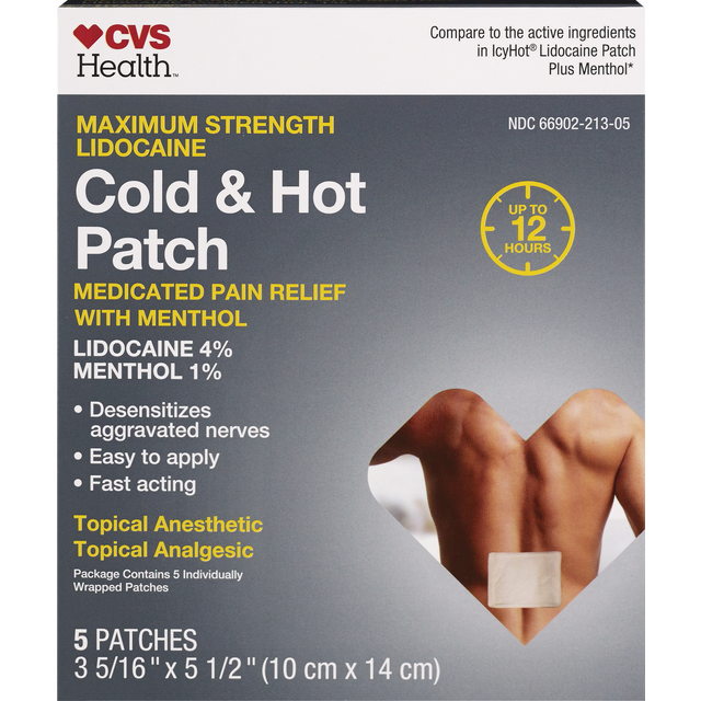 slide 1 of 1, CVS Health Lidocaine Hot & Cold Patch, 5 ct