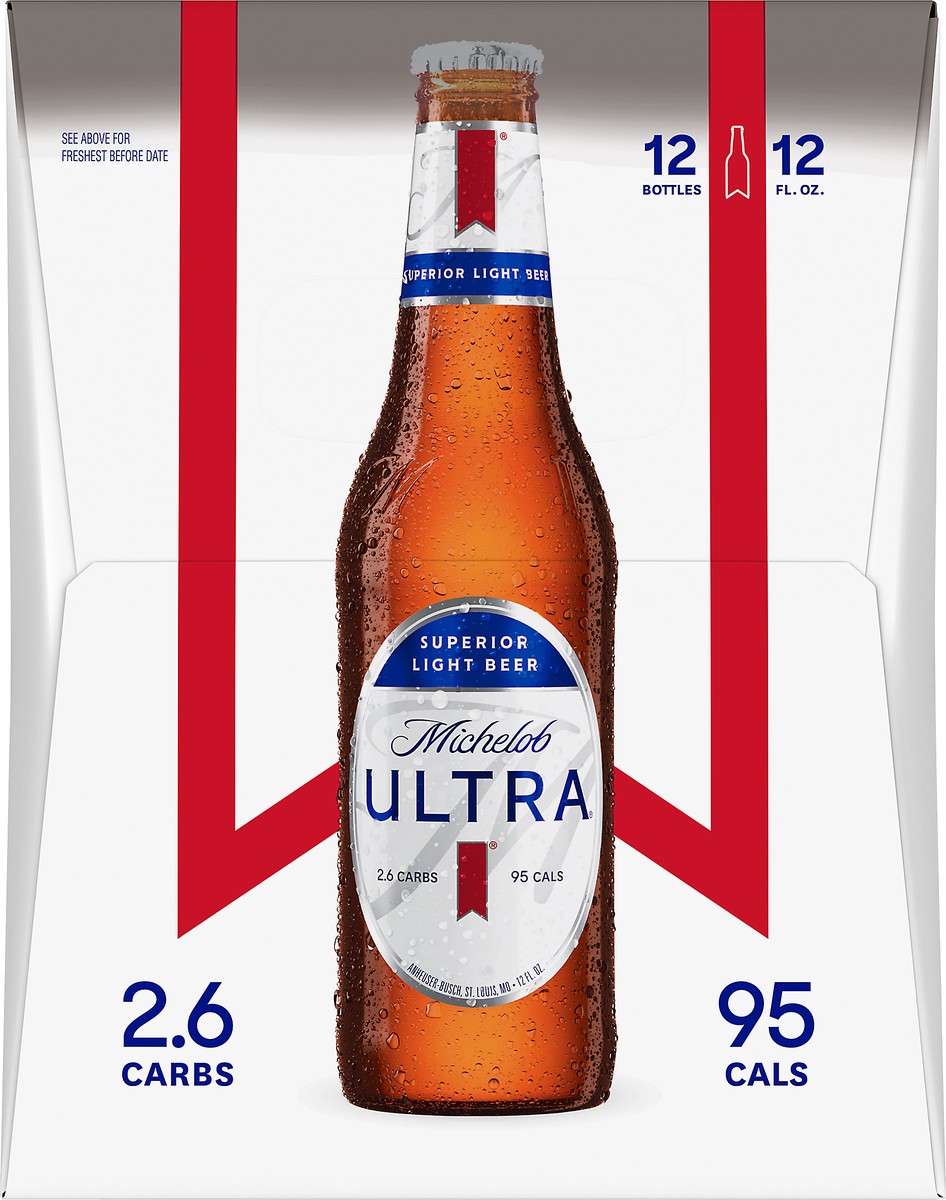 slide 3 of 9, Michelob ULTRA Light Beer, 12 Pack Beer, 12 FL OZ Bottles, 144 fl oz