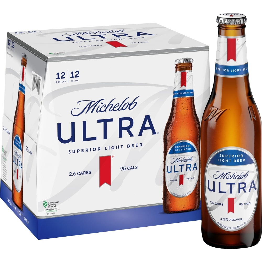 slide 1 of 7, Michelob ULTRA Superior Light Beer Bottles, 12 ct; 12 fl oz