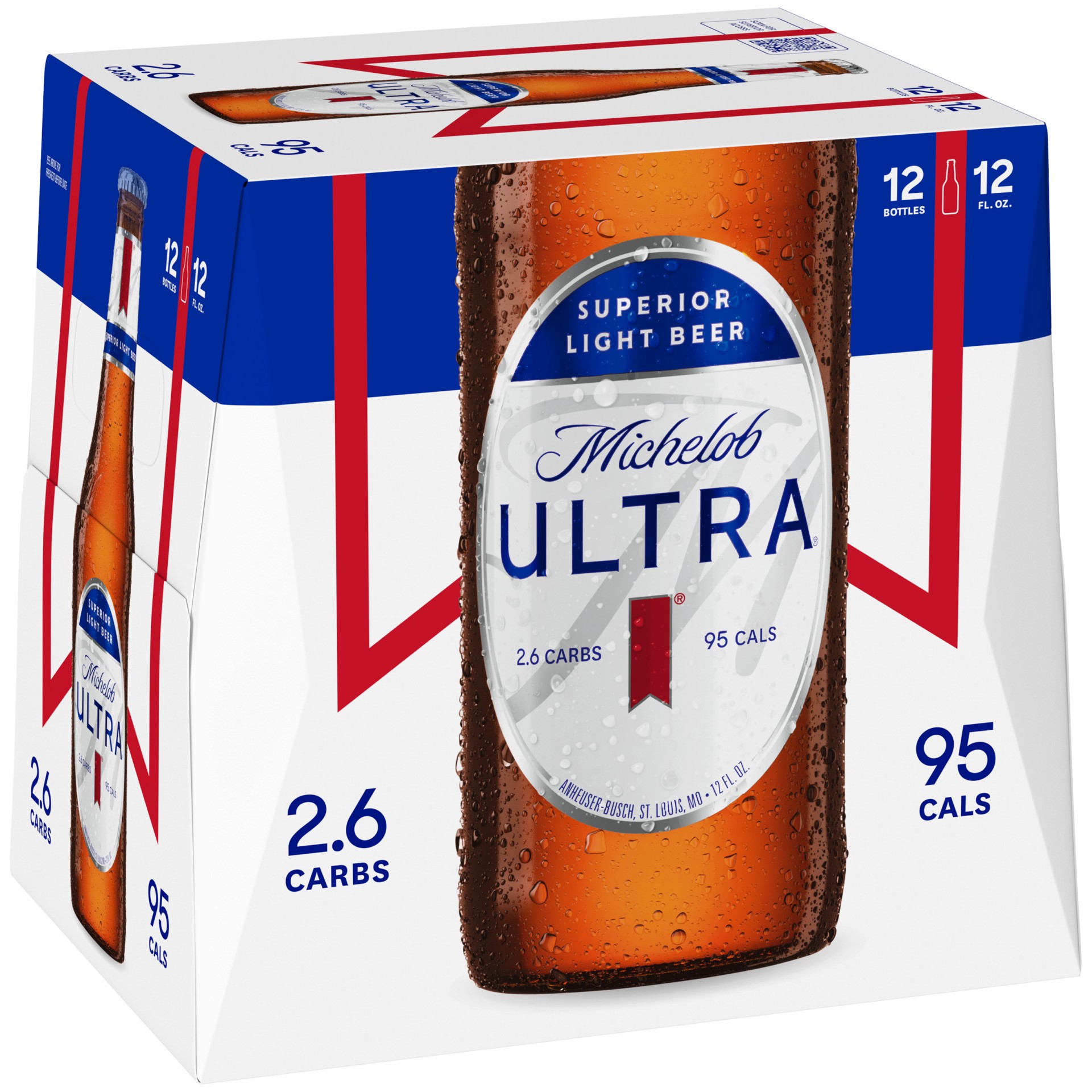 slide 1 of 9, Michelob ULTRA Light Beer, 12 Pack Beer, 12 FL OZ Bottles, 144 fl oz
