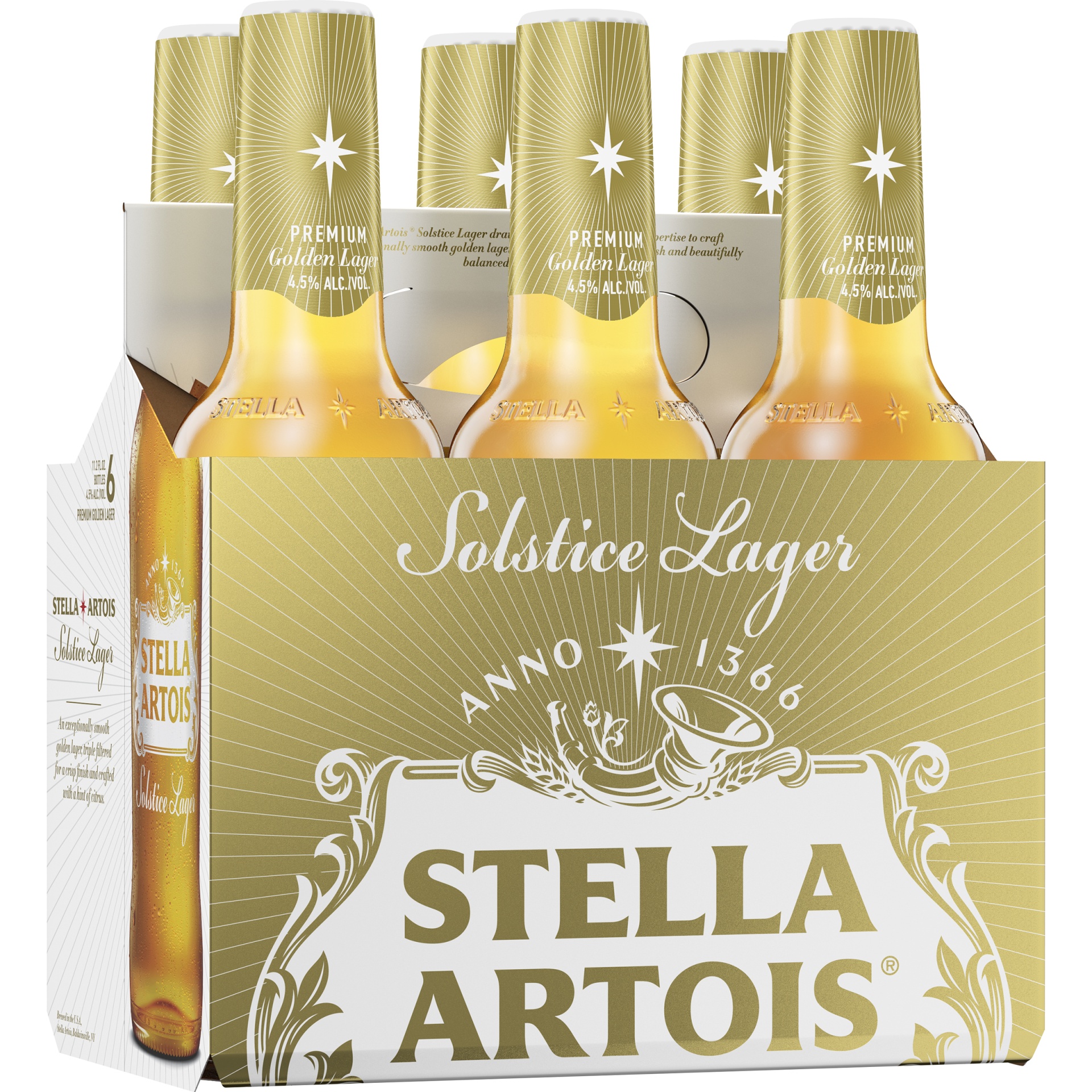 slide 1 of 2, Stella Artois Lager Solstice 6Pk/12Oz Bottles, 6 ct; 11.2 oz