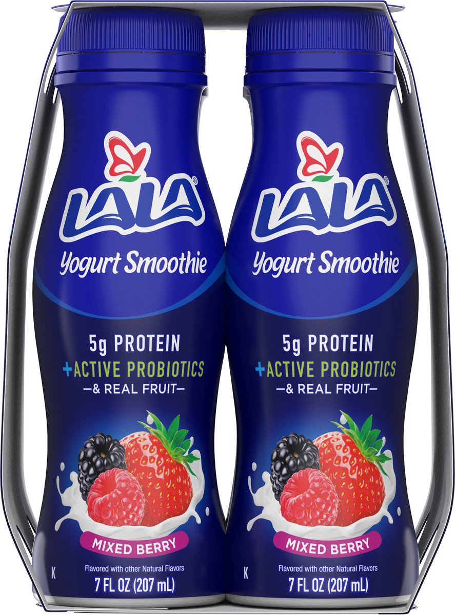 slide 2 of 10, LALA Mixed Berry Yogurt Smoothie 4 pack, 4 ct; 7 fl oz
