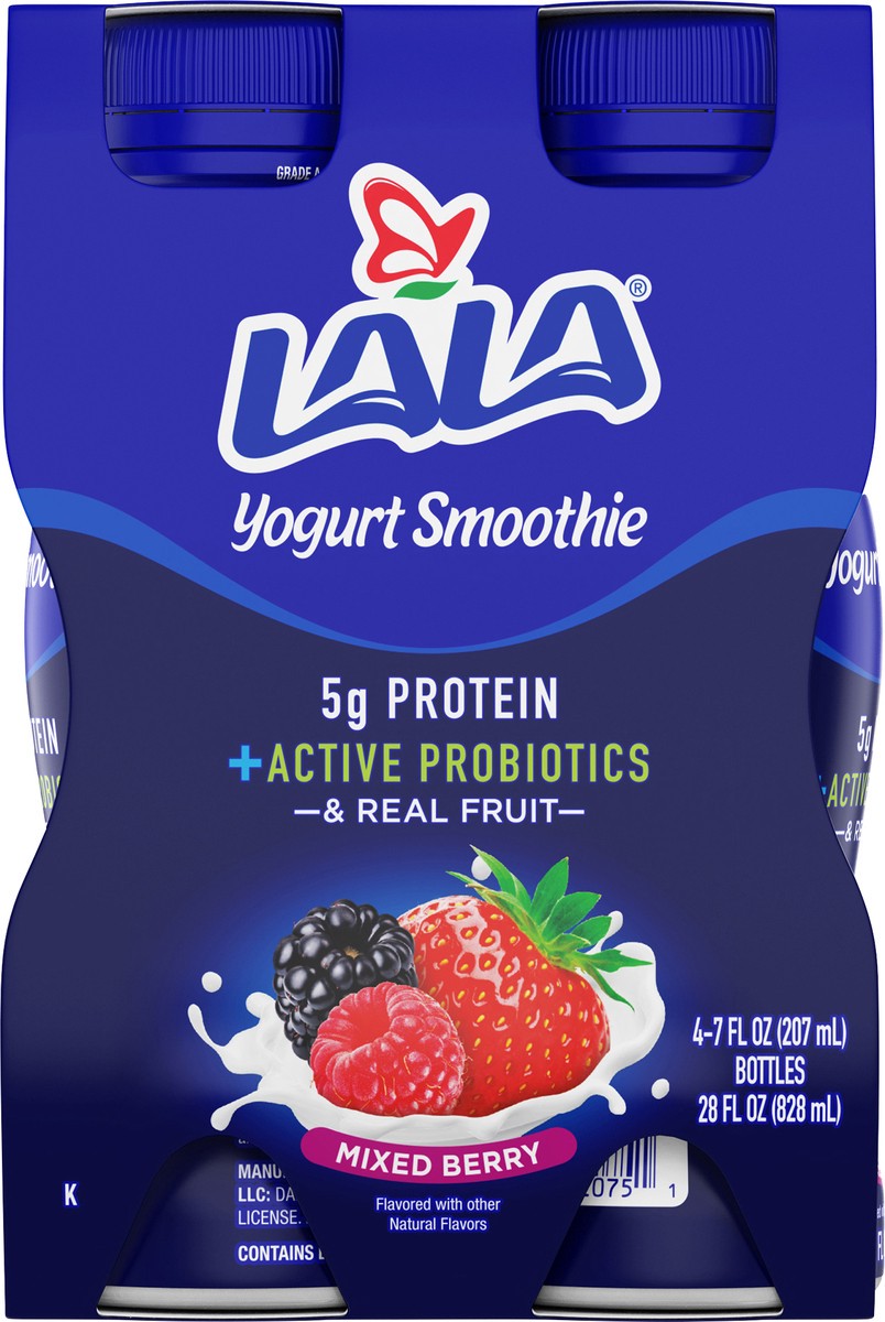 slide 8 of 10, LALA Mixed Berry Yogurt Smoothie 4 pack, 4 ct; 7 fl oz