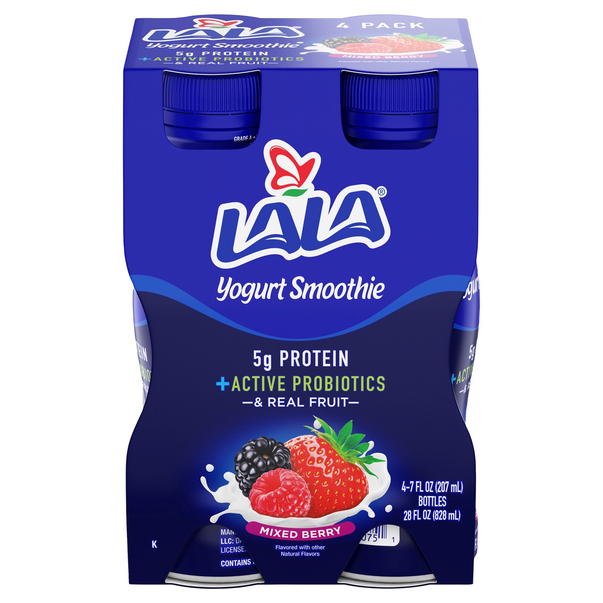 slide 1 of 10, LALA Mixed Berry Yogurt Smoothie 4 pack, 4 ct; 7 fl oz
