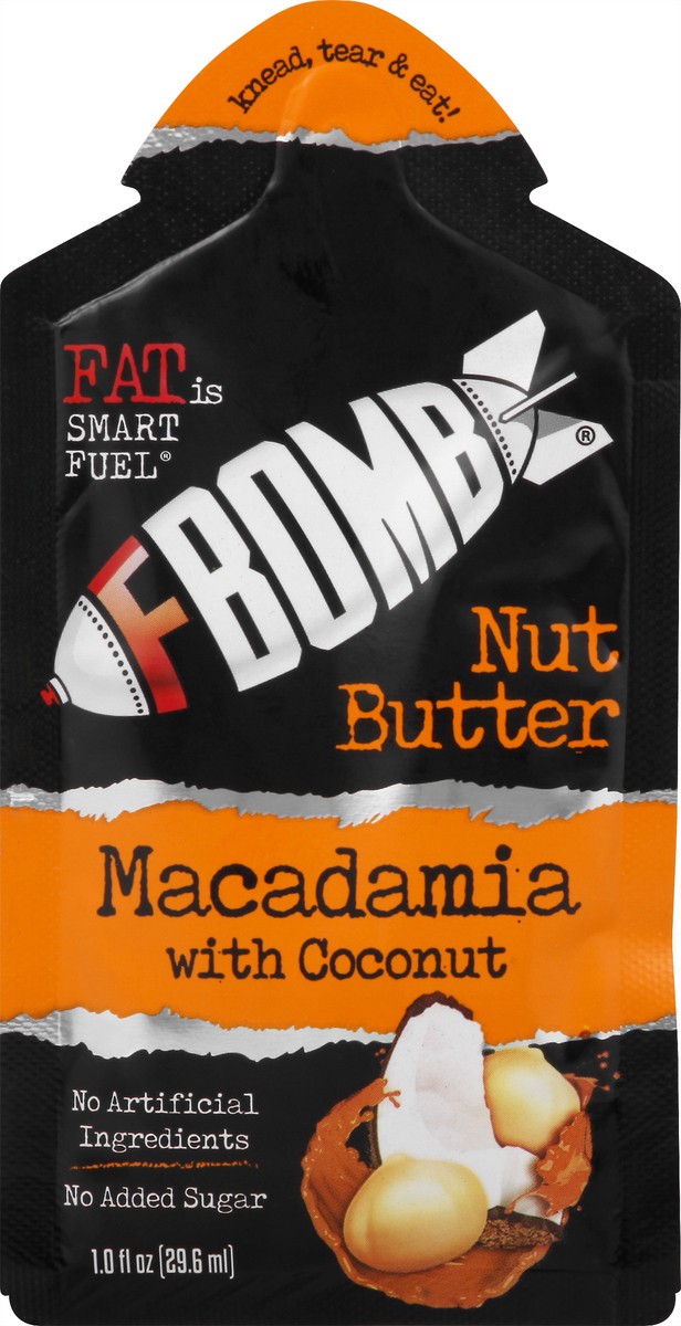 slide 13 of 13, FBOMB Macadamia with Coconut Nut Butter 1 oz, 1 oz