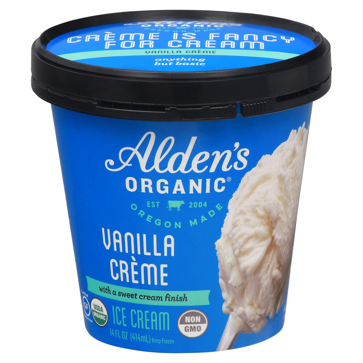 slide 1 of 1, Alden's Organic Vanilla Creme Ice Cream, 14 fl oz