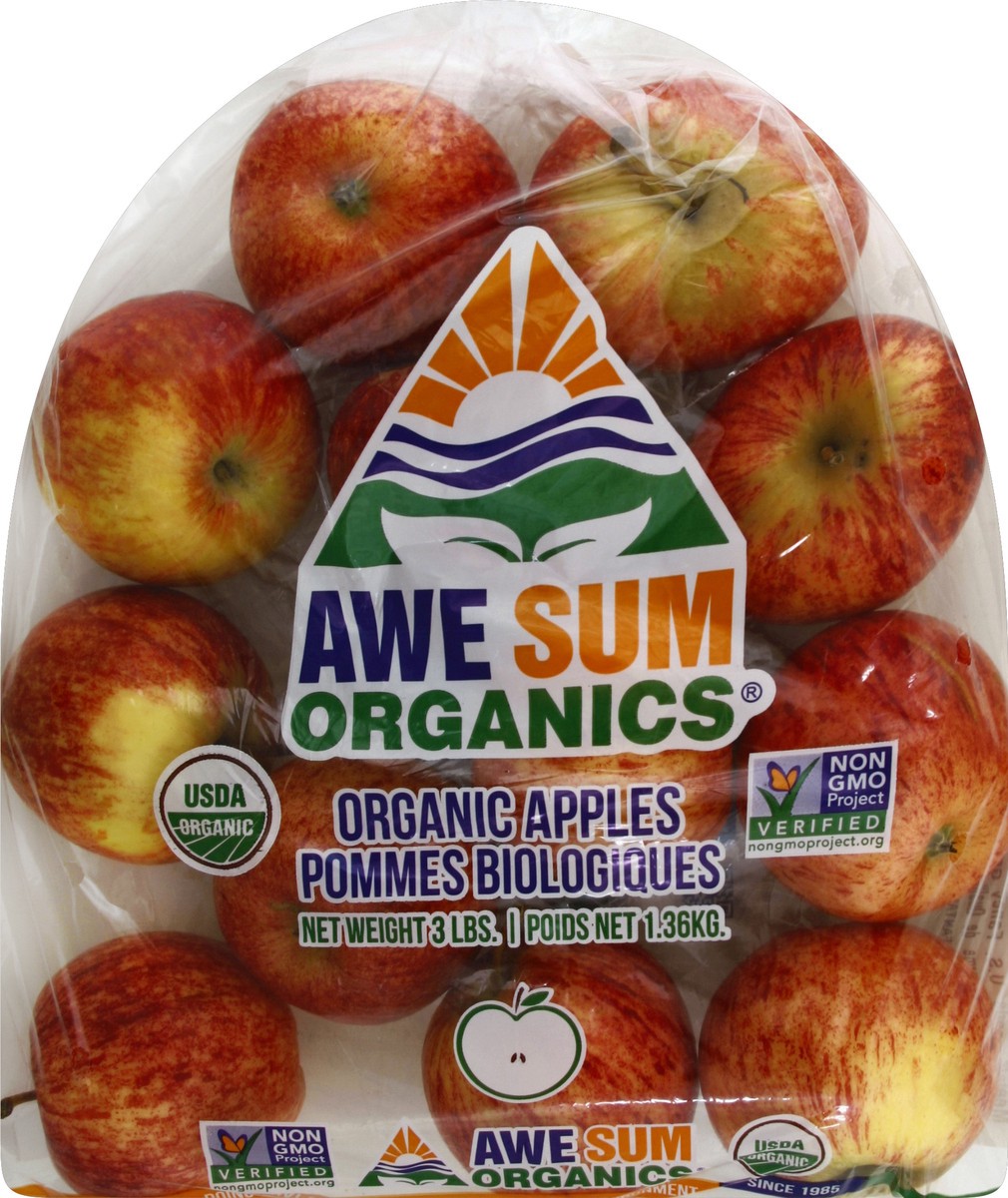 slide 4 of 5, Awe Sum Organics Apples 3 lb, 3 lb