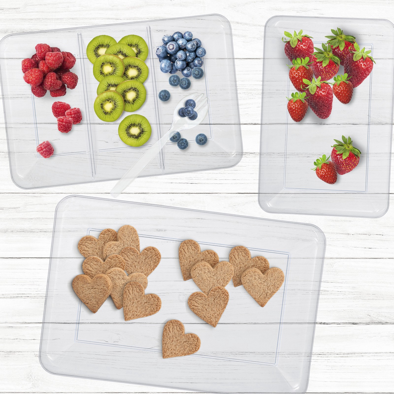 slide 2 of 4, 18" Clear Rectangle Tray By Celebrate It, 11 in x 18 in