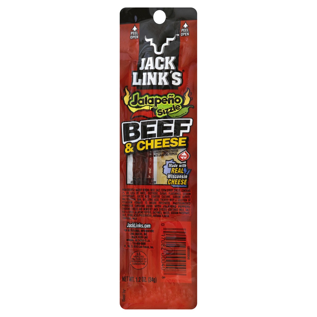 slide 2 of 4, Jack Link's 1.2Oz Jack Link's Beef And Cheese Snack Jalapeno Sizzle, 1.2 oz