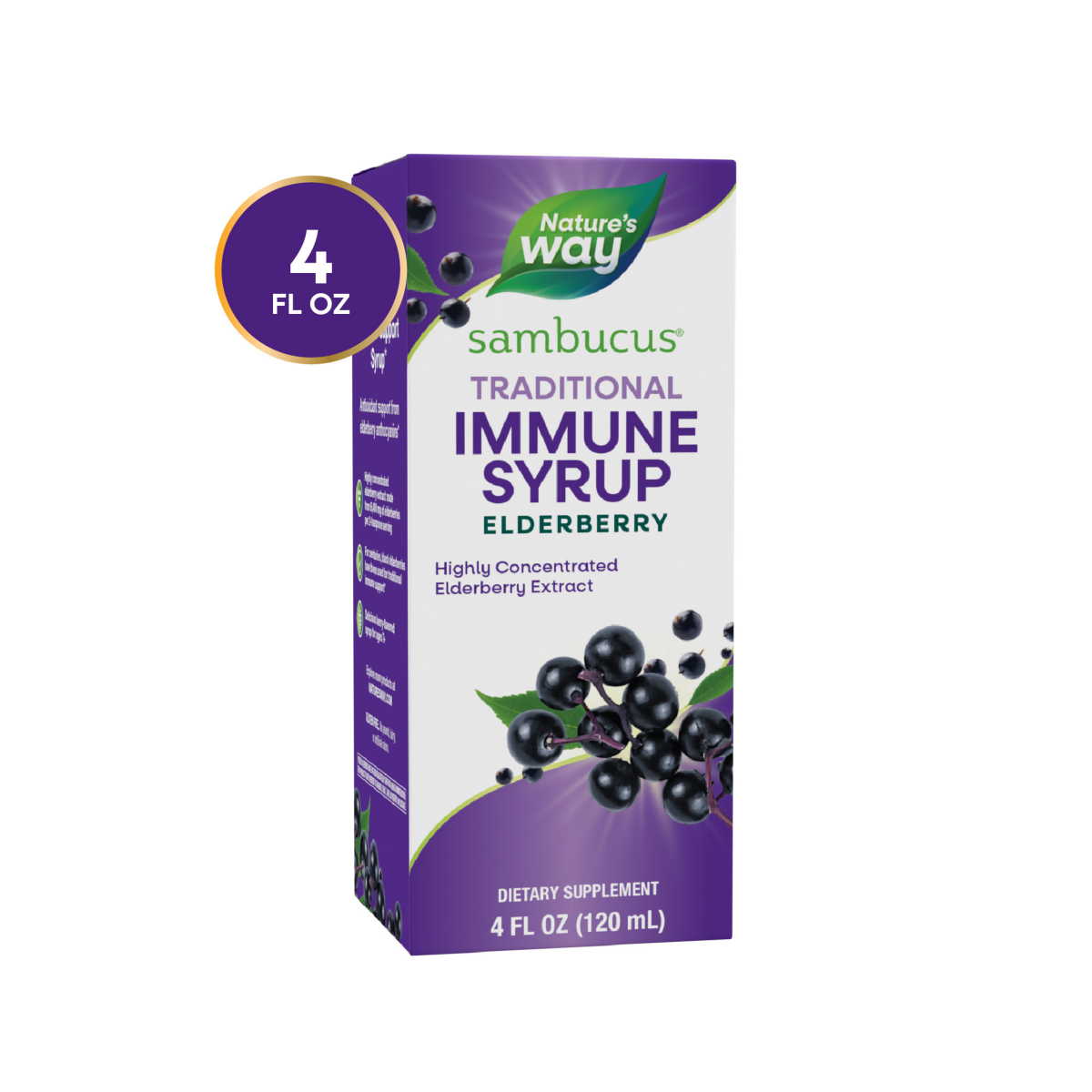 slide 1 of 9, Nature's Way Sambucus Traditional Elderberry Immune Syrup 4 fl oz, 4 fl oz